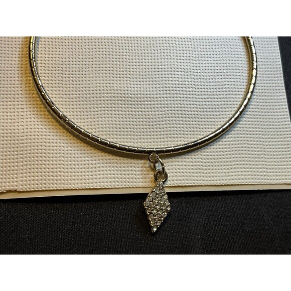 Lauren Conrad New Open Cuff Gold Tone With Rhinestone Dangle Bracelet - Picture 2 of 4